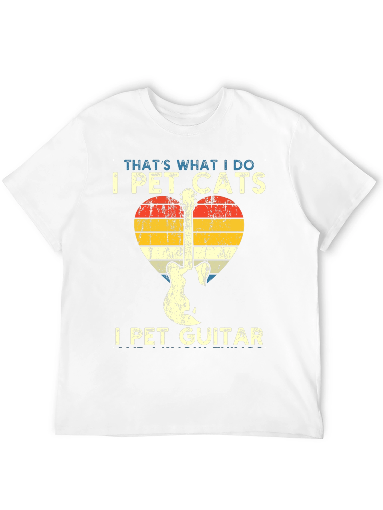 I Pet Cats & Guitar T-Shirt