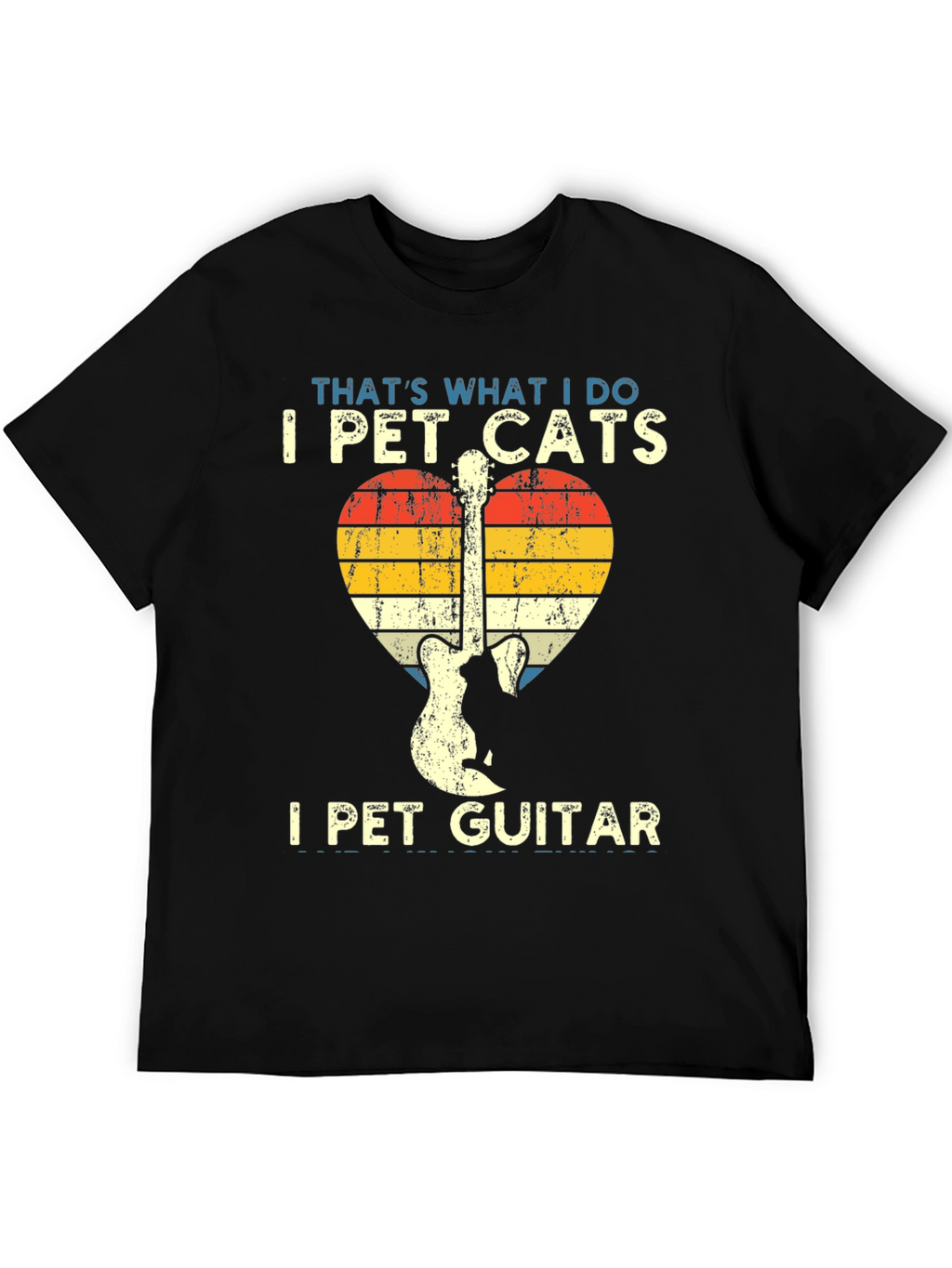 I Pet Cats & Guitar T-Shirt