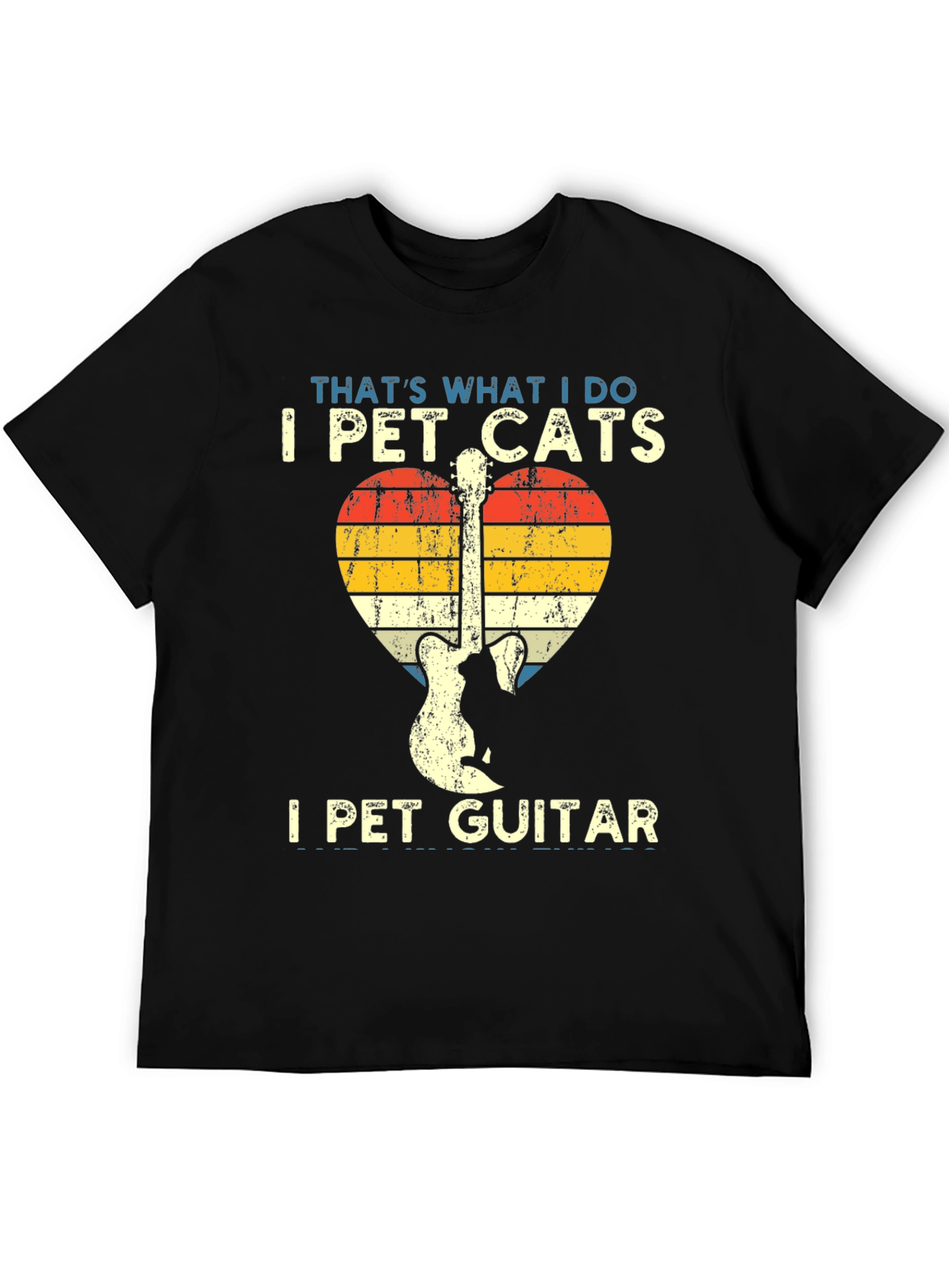 I Pet Cats & Guitar T-Shirt