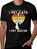 I Pet Cats & Guitar T-Shirt