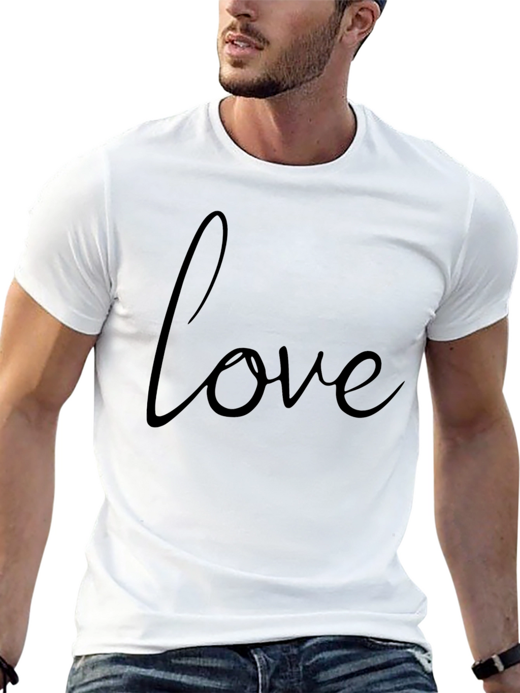 Love Script Black Graphic Tee Shirt