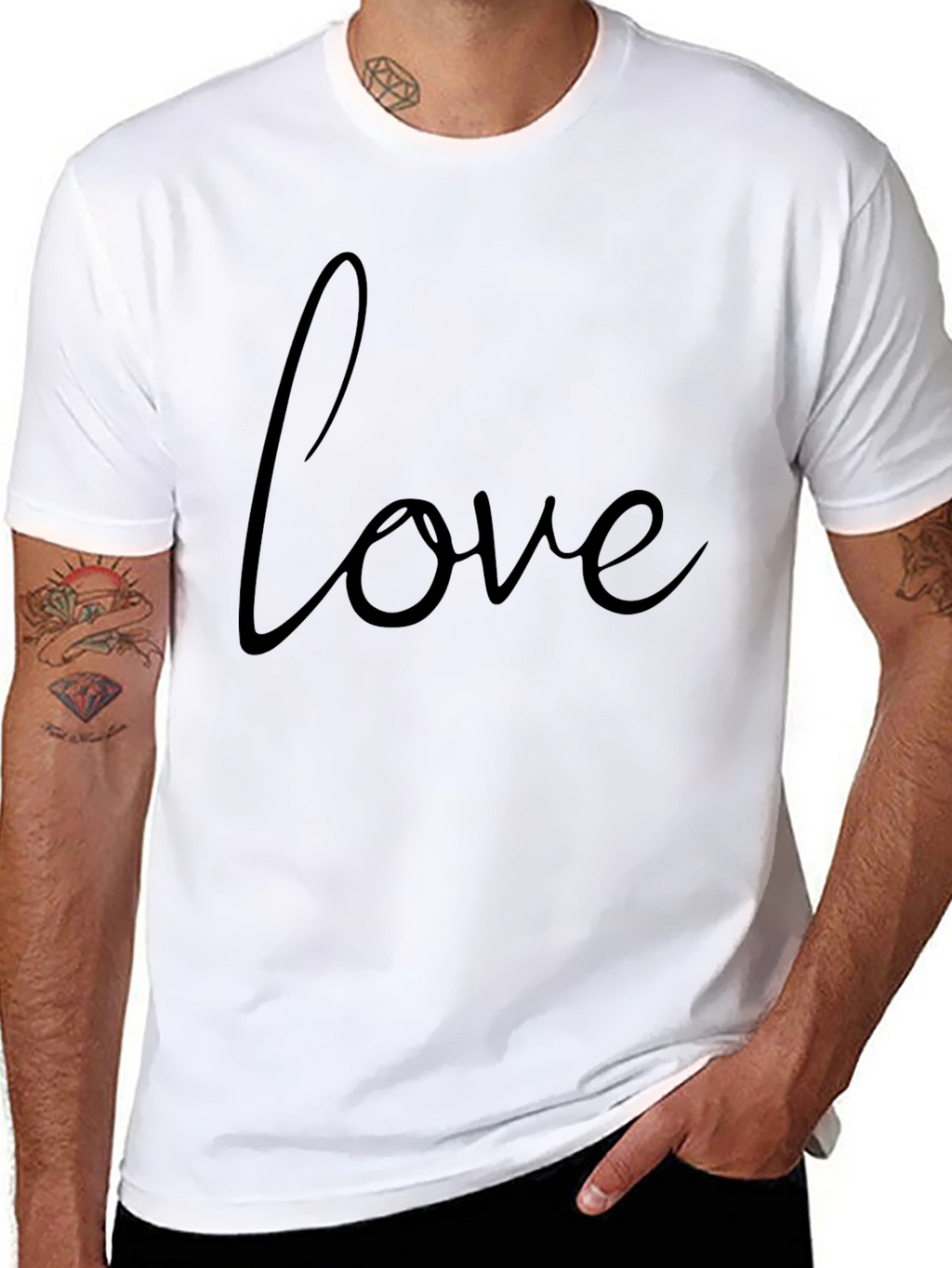 Love Script Black Graphic Tee Shirt