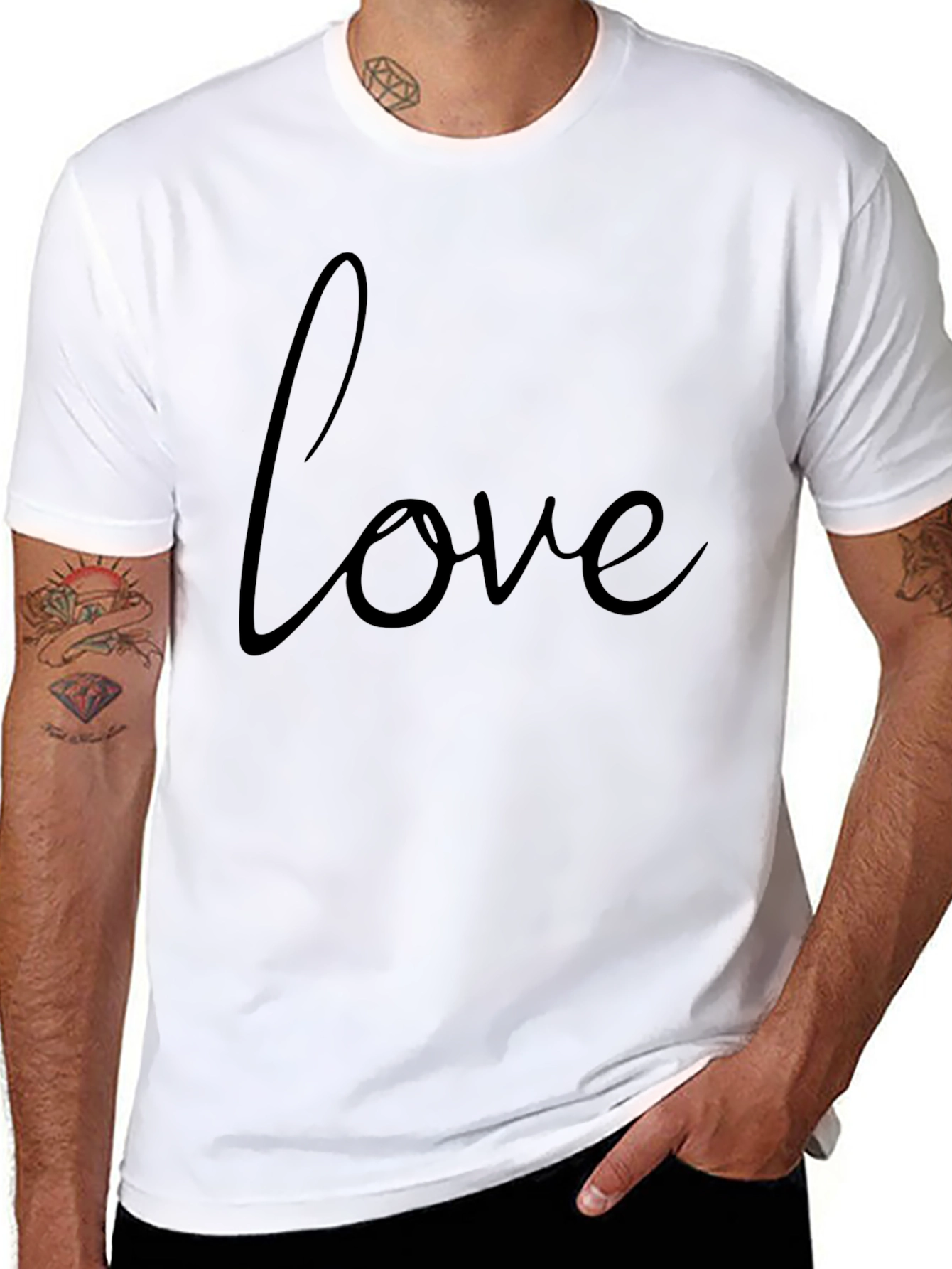 Love Script Black Graphic Tee Shirt
