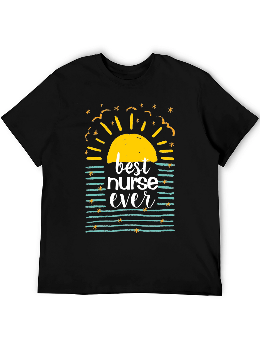 Best Nurse Ever Graphic T-Shirt - Black Casual Tee