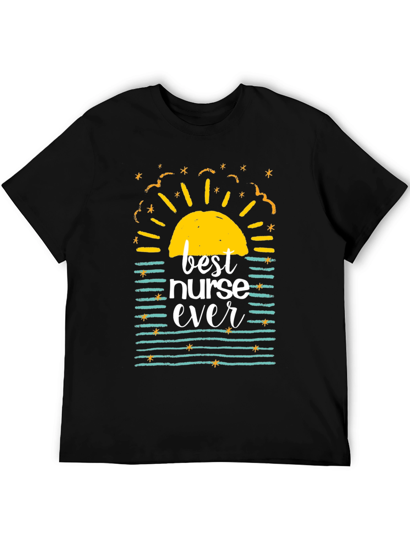 Best Nurse Ever Graphic T-Shirt - Black Casual Tee