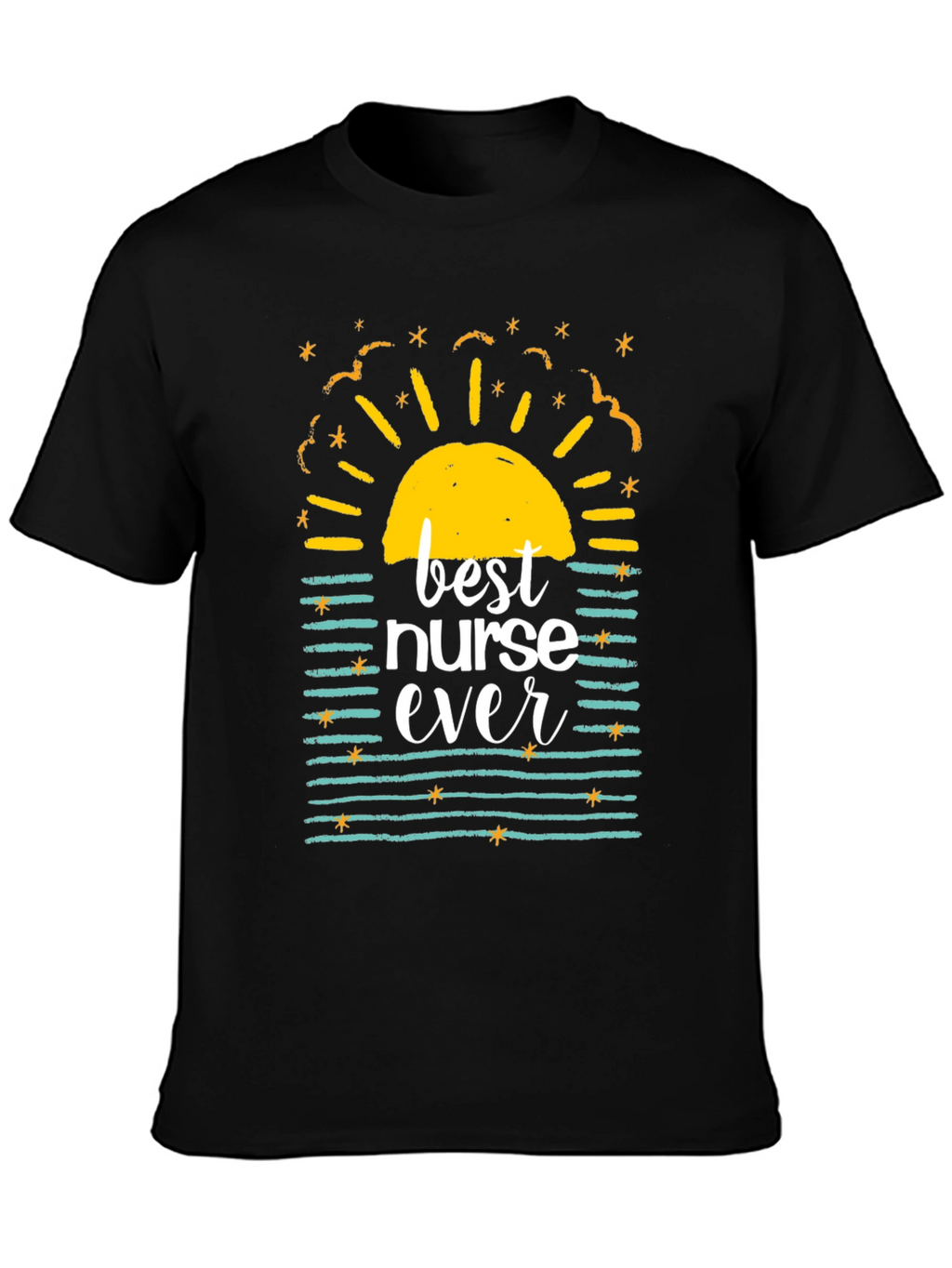 Best Nurse Ever Graphic T-Shirt - Black Casual Tee