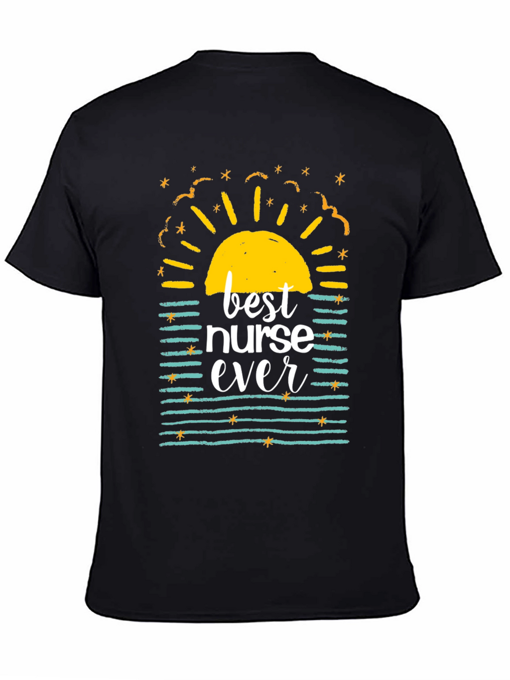 Best Nurse Ever Graphic T-Shirt - Black Casual Tee