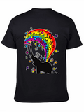 Rainbow Elephant Music Note Graphic Tee