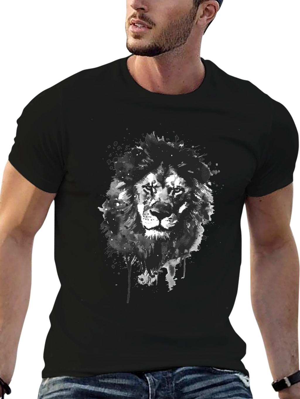 Lion Graphic Print T-Shirt - Modern Style