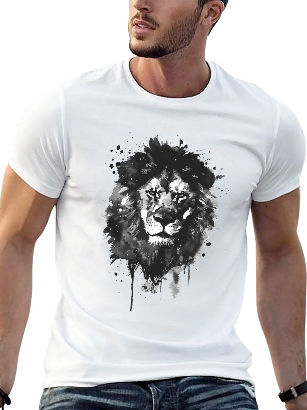 Lion Graphic Print T-Shirt - Modern Style