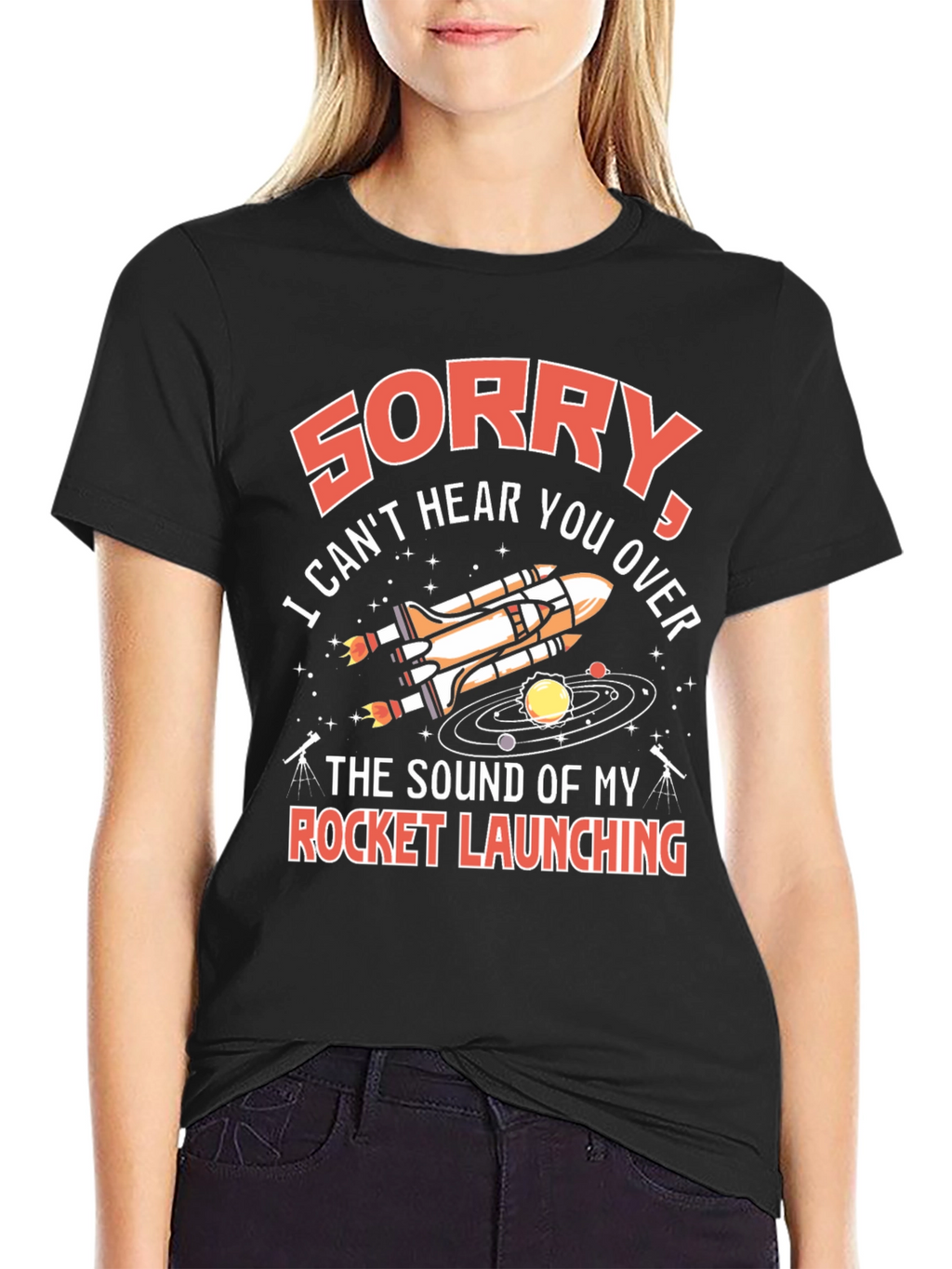 Rocket Launching Graphic T-Shirt - Space Humor Tee