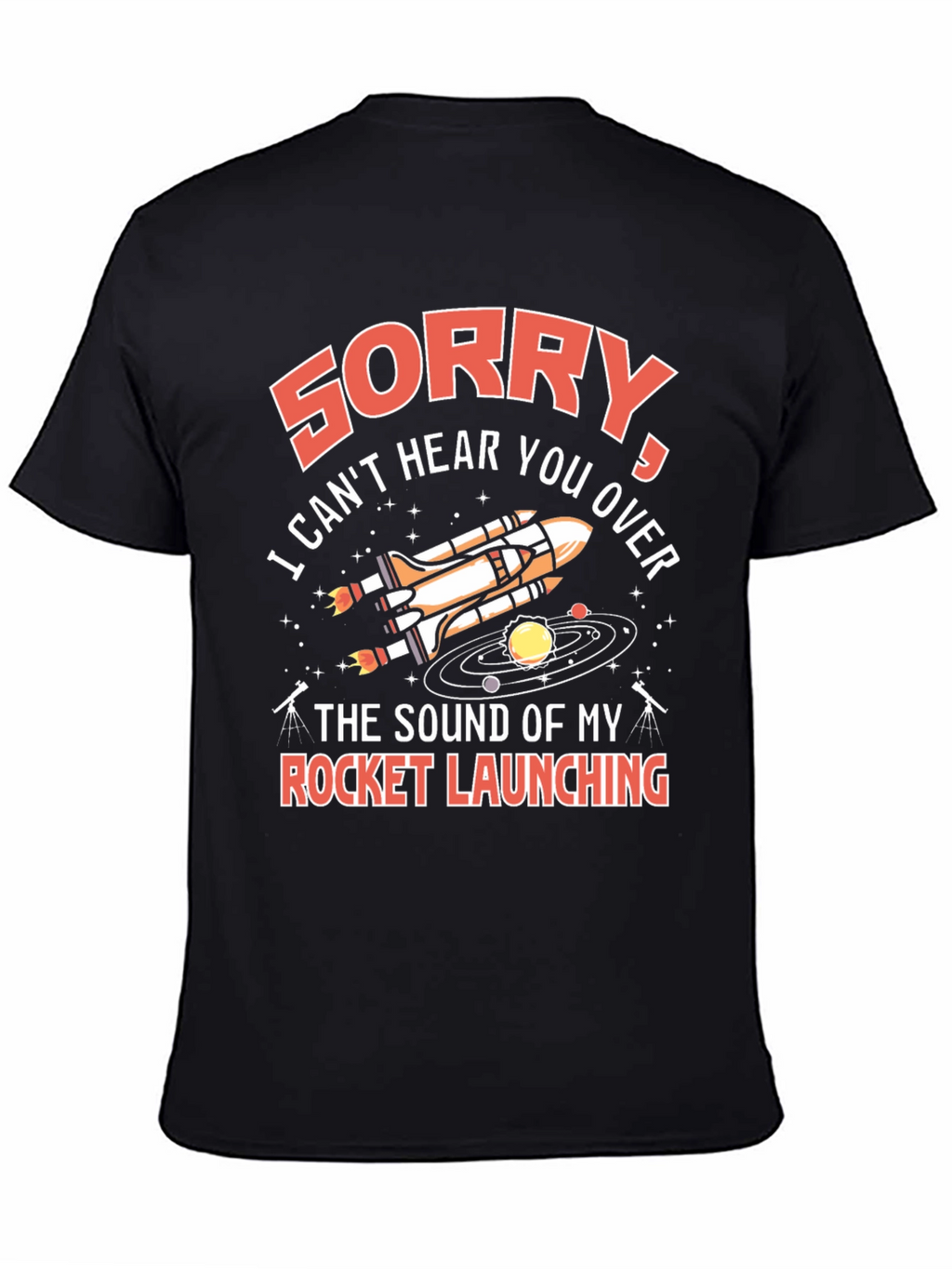 Rocket Launching Graphic T-Shirt - Space Humor Tee