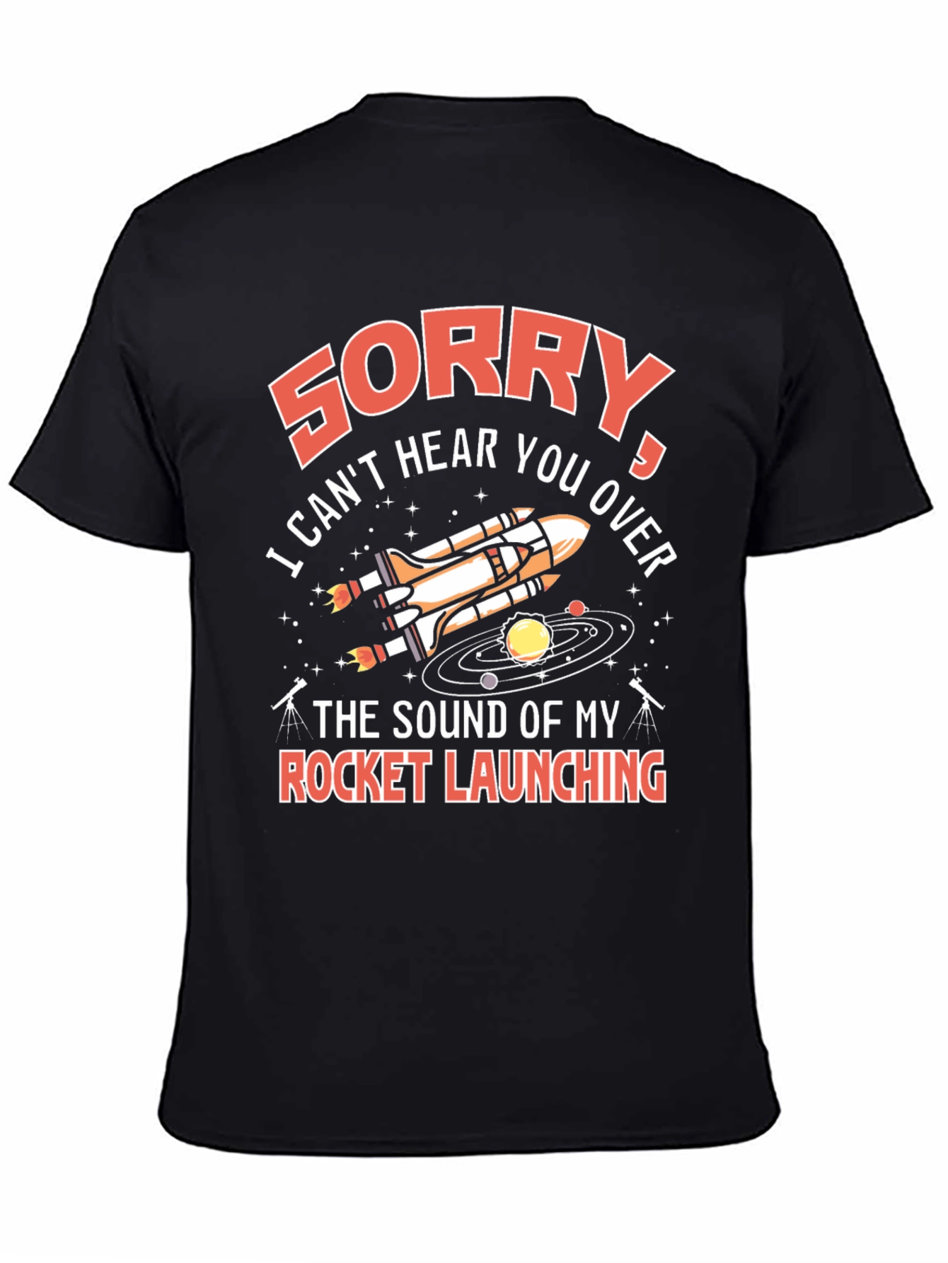 Rocket Launching Graphic T-Shirt - Space Humor Tee