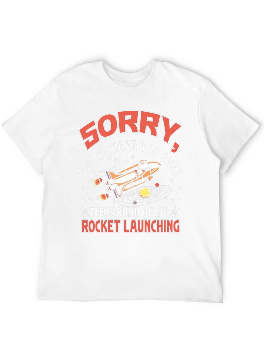 Rocket Launching Graphic T-Shirt - Space Humor Tee