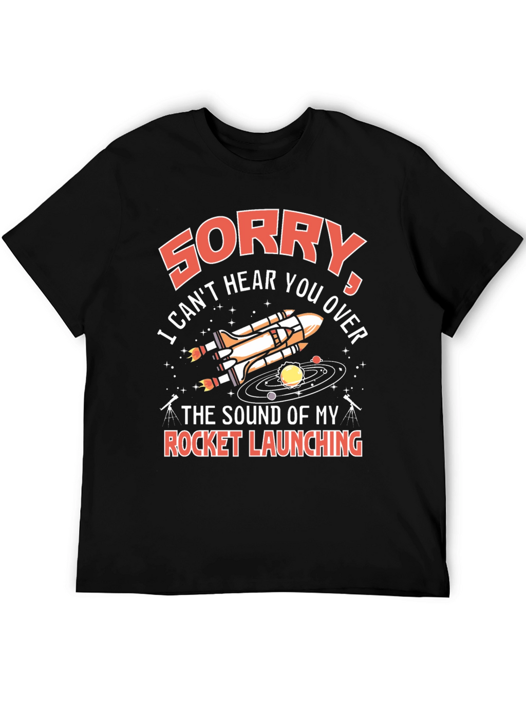 Rocket Launching Graphic T-Shirt - Space Humor Tee