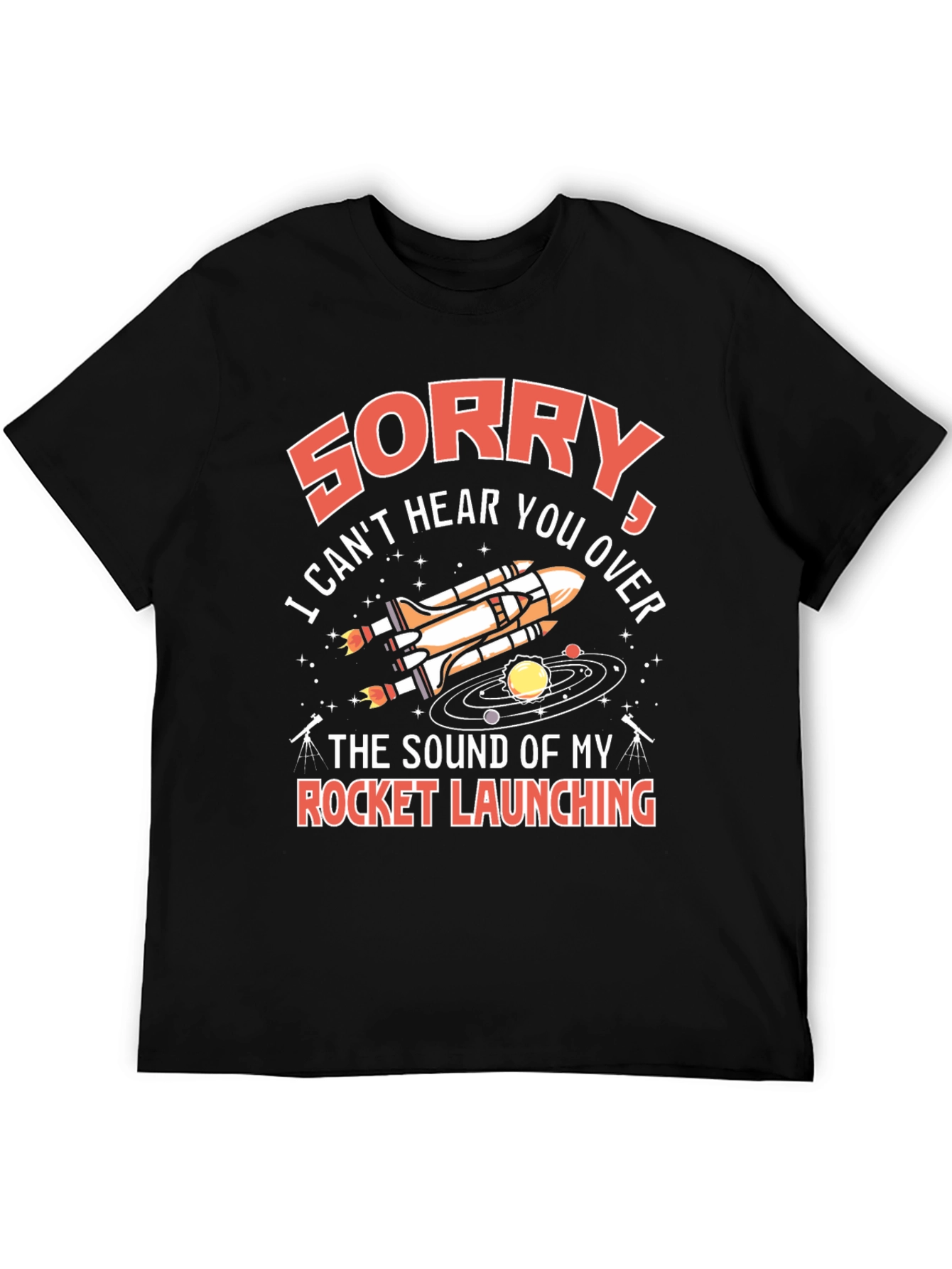 Rocket Launching Graphic T-Shirt - Space Humor Tee