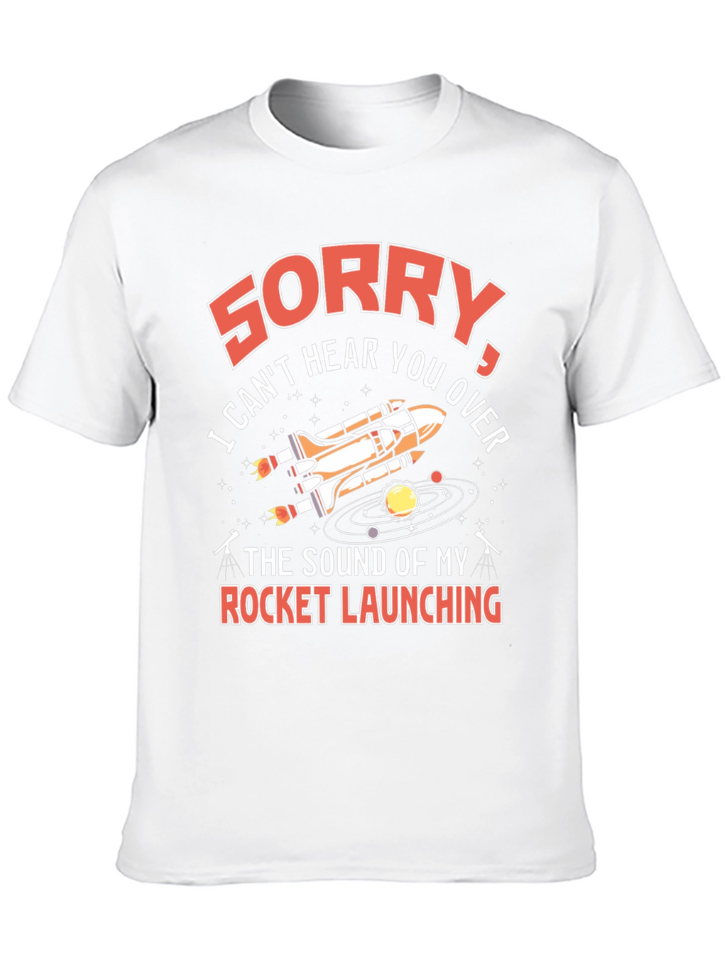 Rocket Launching Graphic T-Shirt - Space Humor Tee