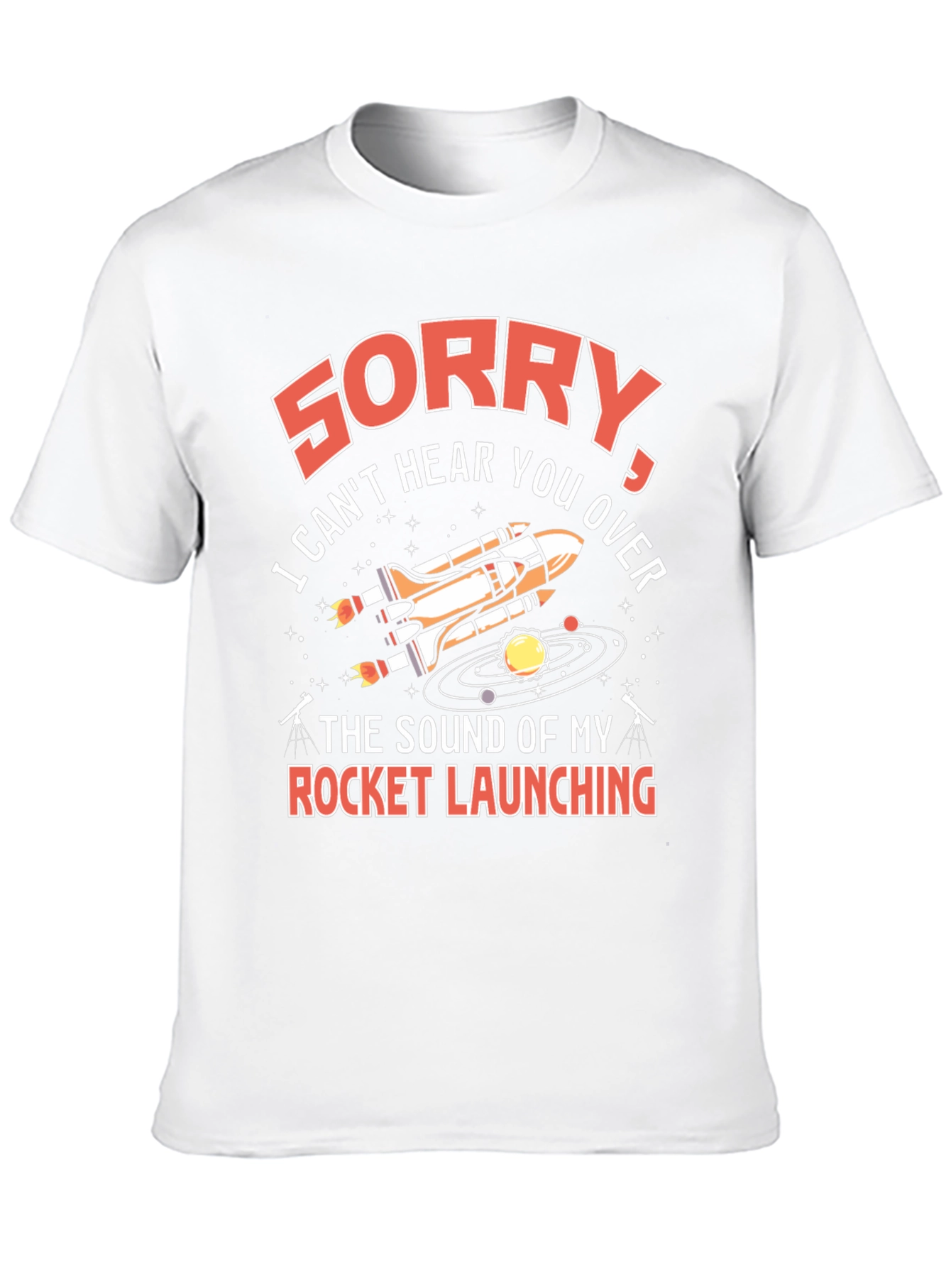 Rocket Launching Graphic T-Shirt - Space Humor Tee