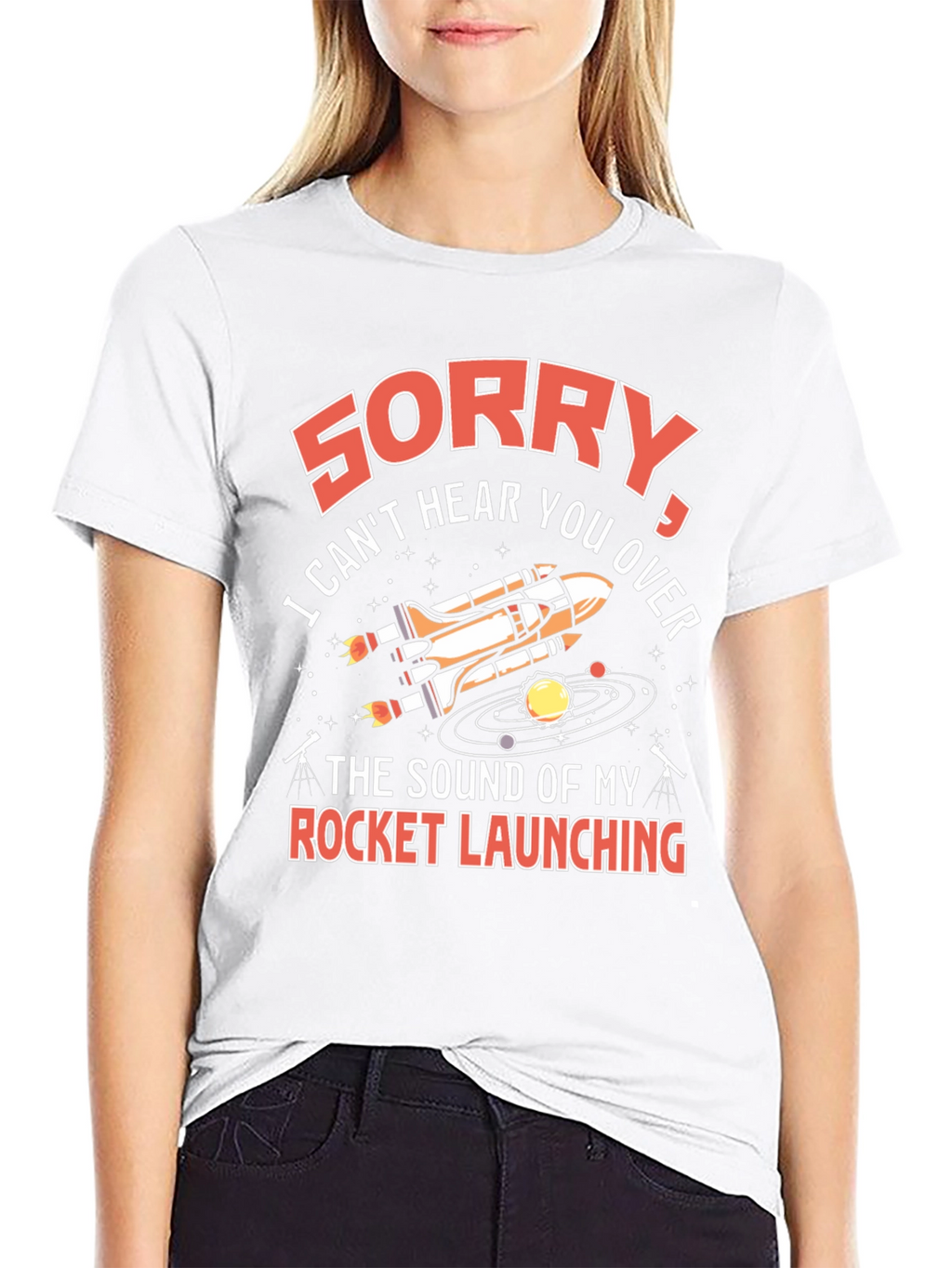 Rocket Launching Graphic T-Shirt - Space Humor Tee