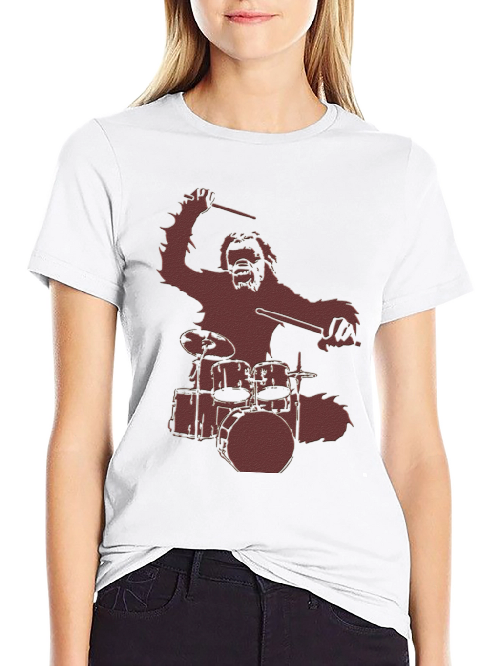 Sasquatch Drummer Graphic T-Shirt - Black