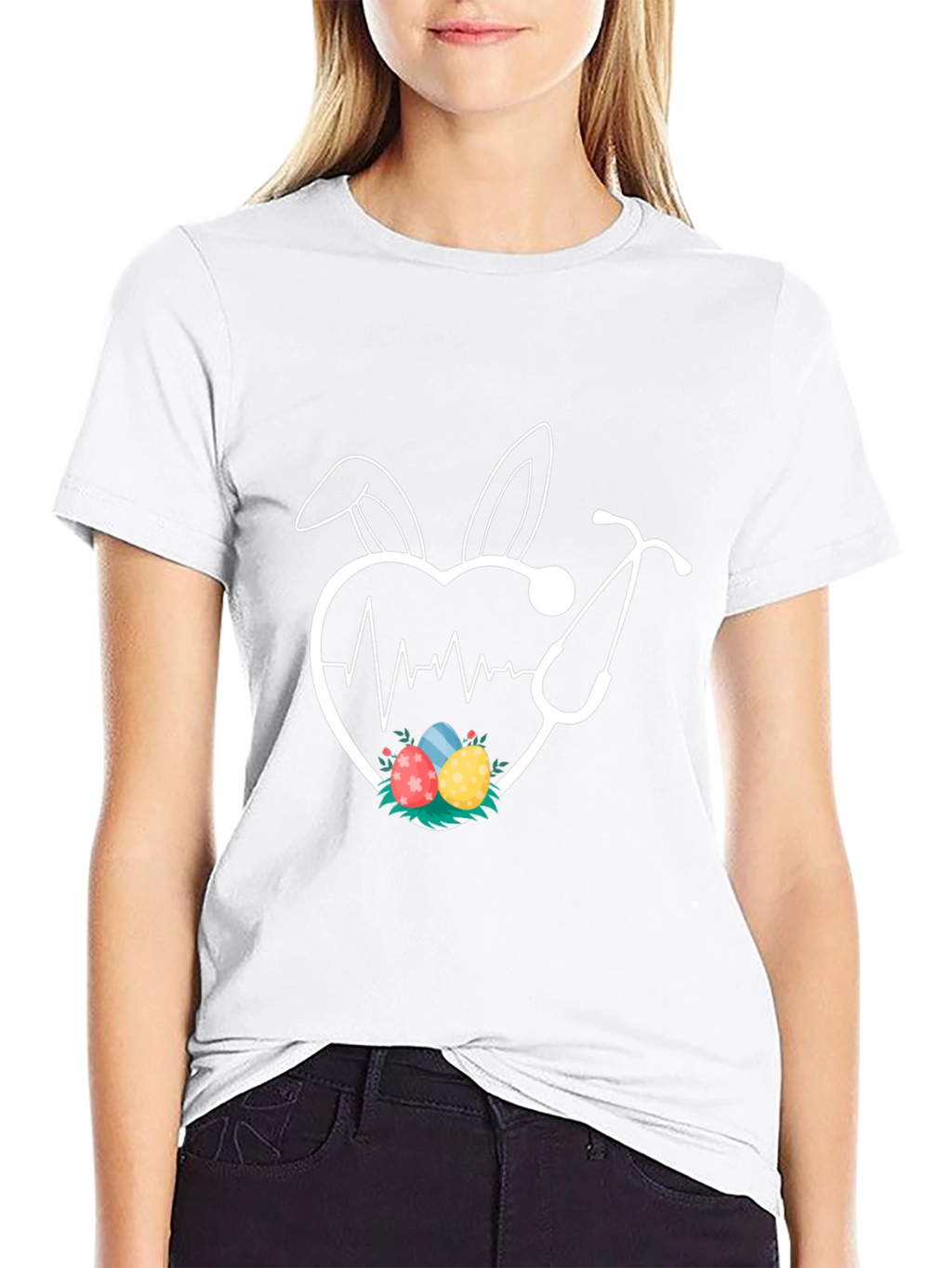Easter Nurse Heartbeat Bunny Ears T-Shirt