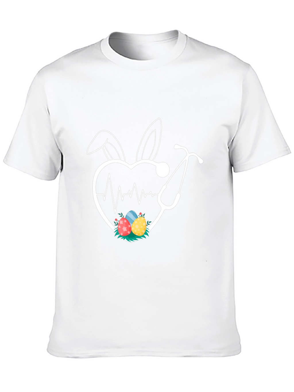 Easter Nurse Heartbeat Bunny Ears T-Shirt