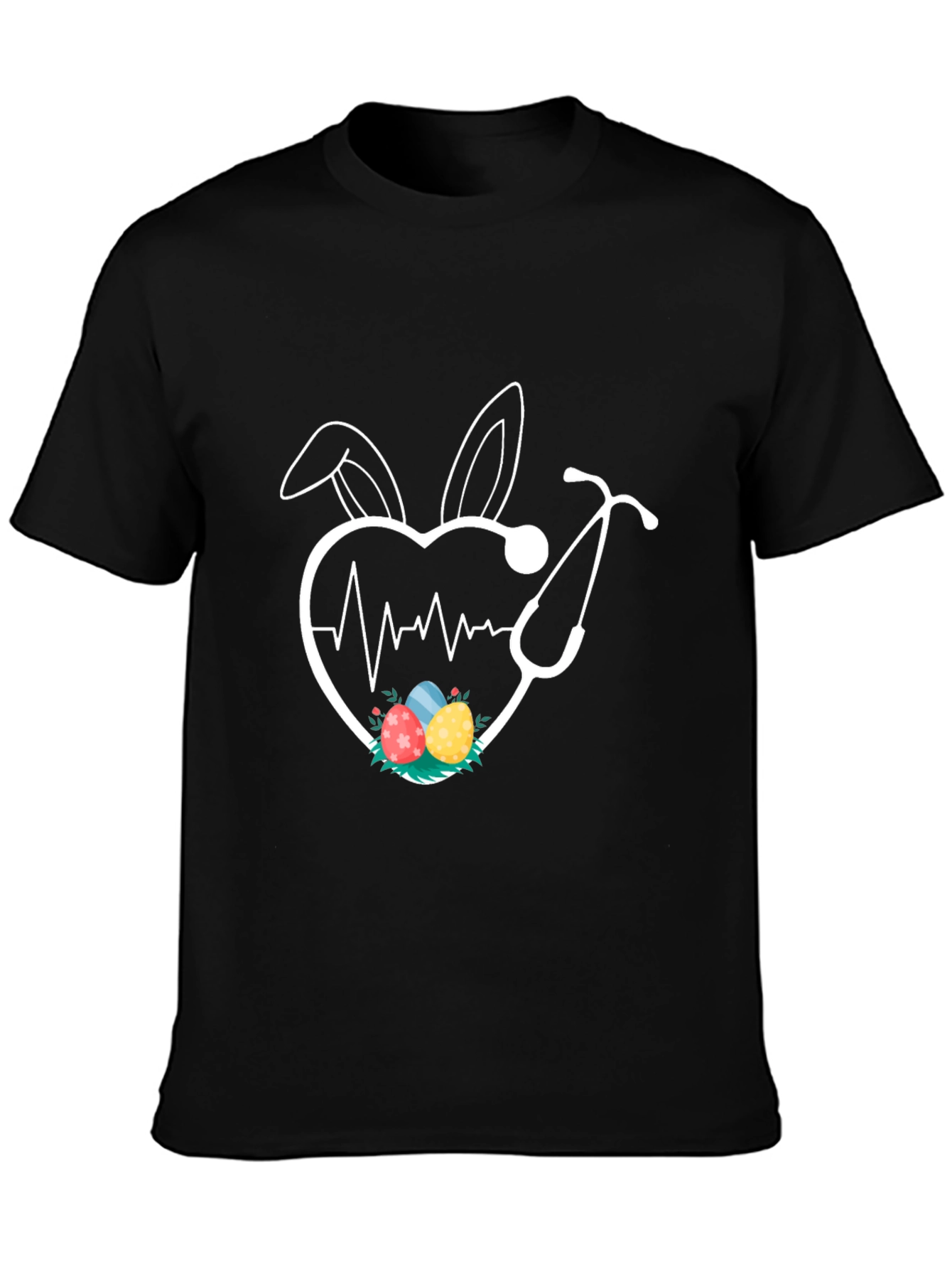 Easter Nurse Heartbeat Bunny Ears T-Shirt