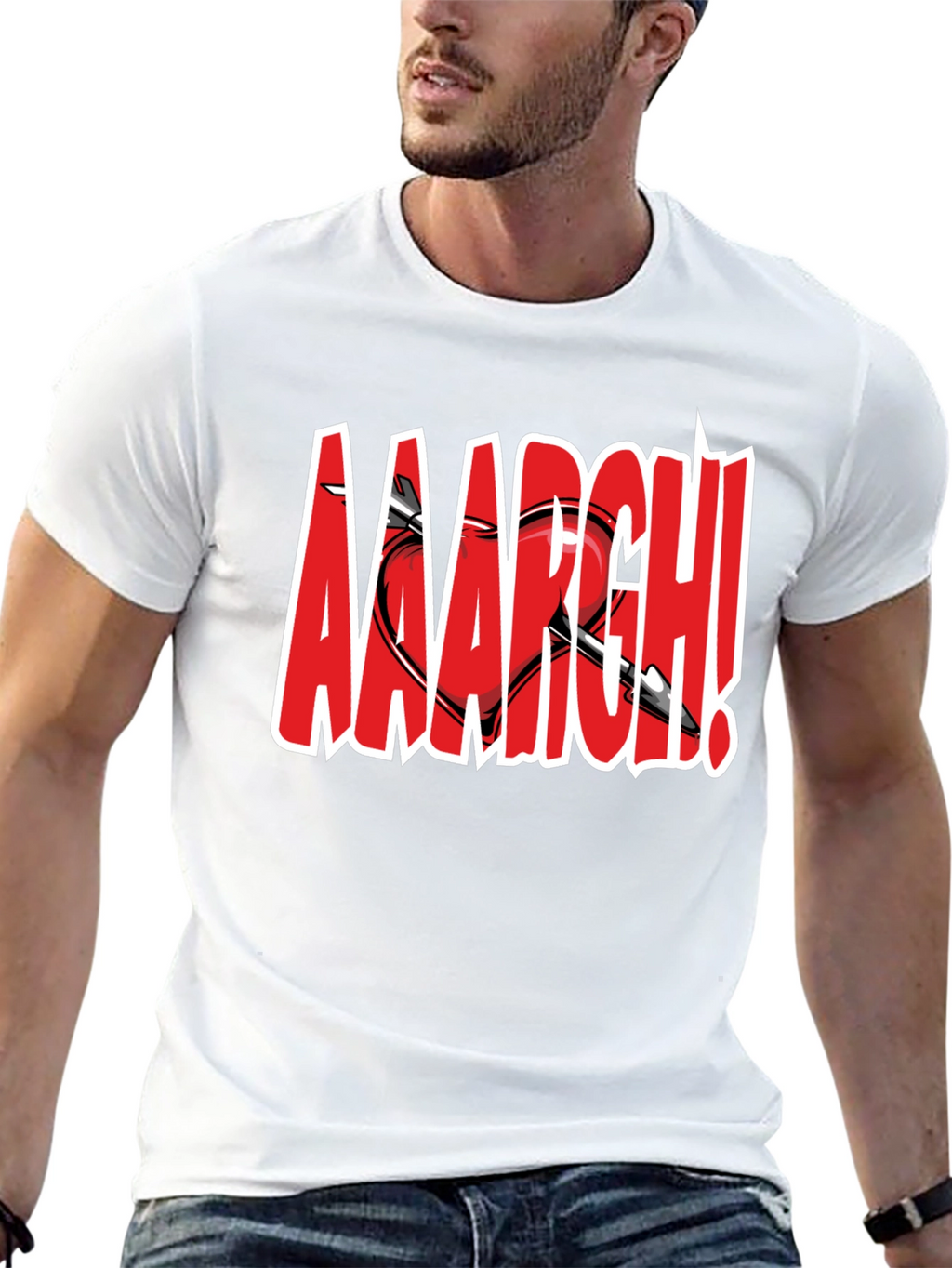 Aaargh Valentines Heart Arrow T-Shirt
