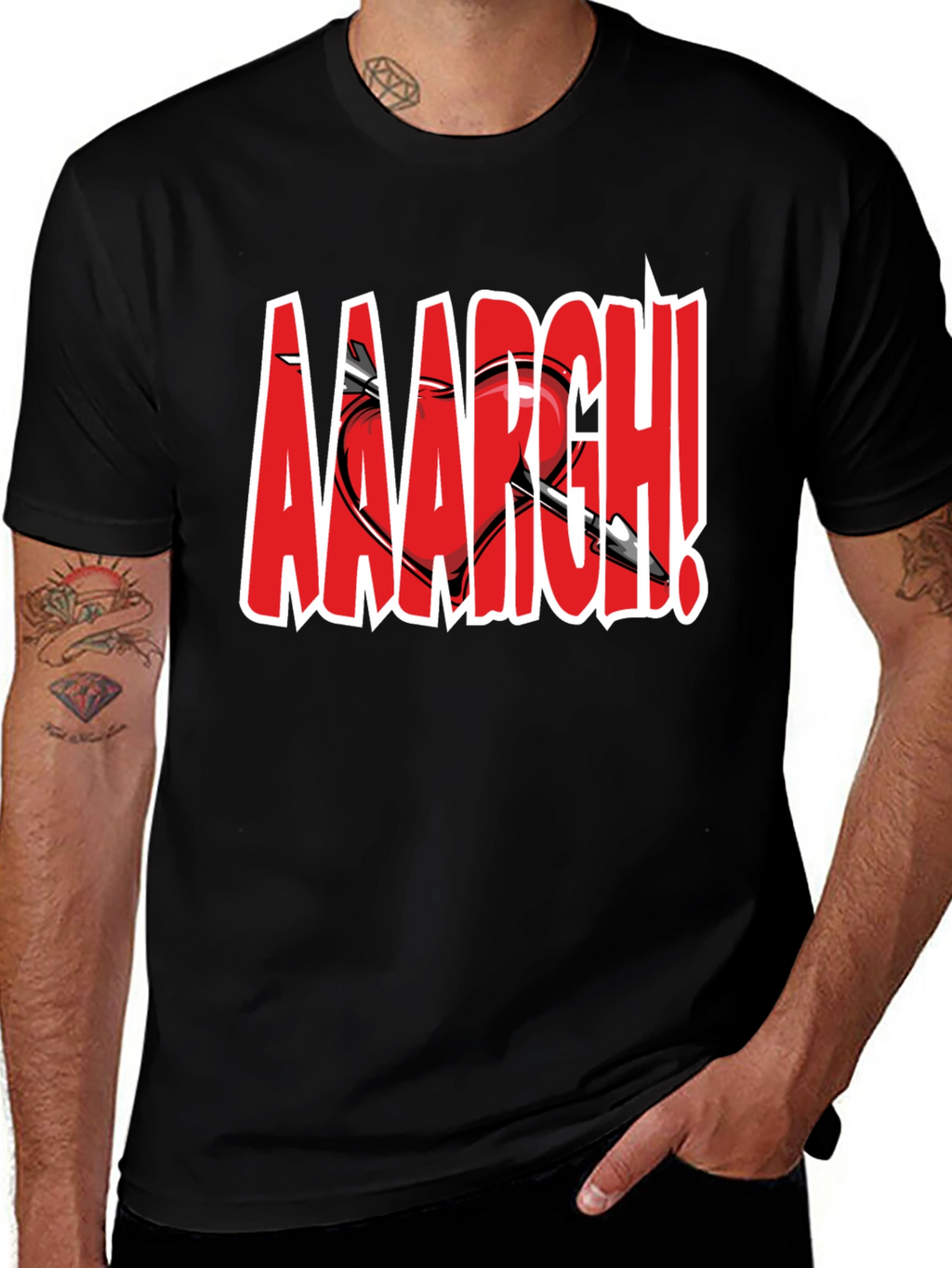 Aaargh Valentines Heart Arrow T-Shirt