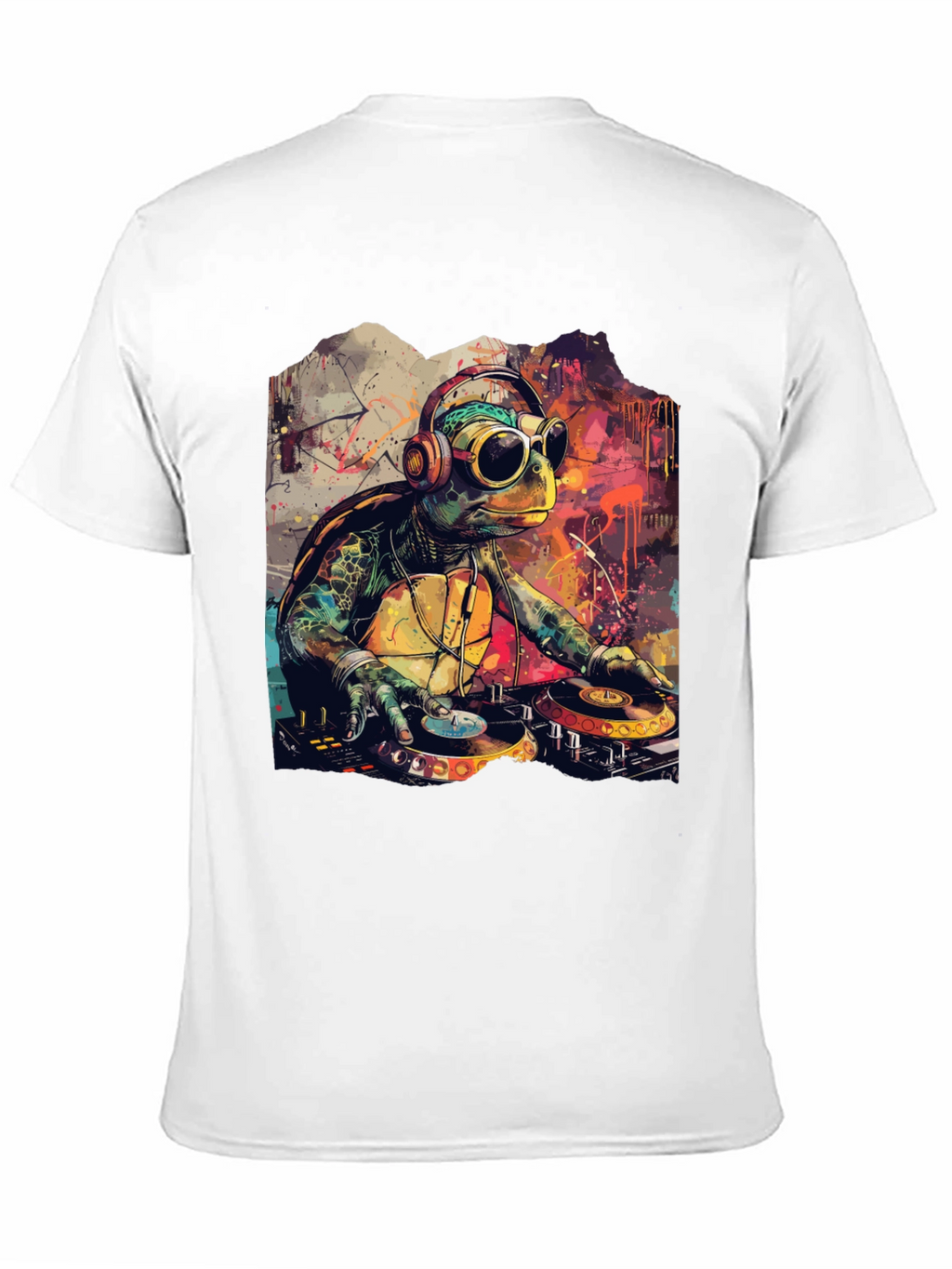 DJ Turtle Graphic Tee - Cool Cartoon Design
