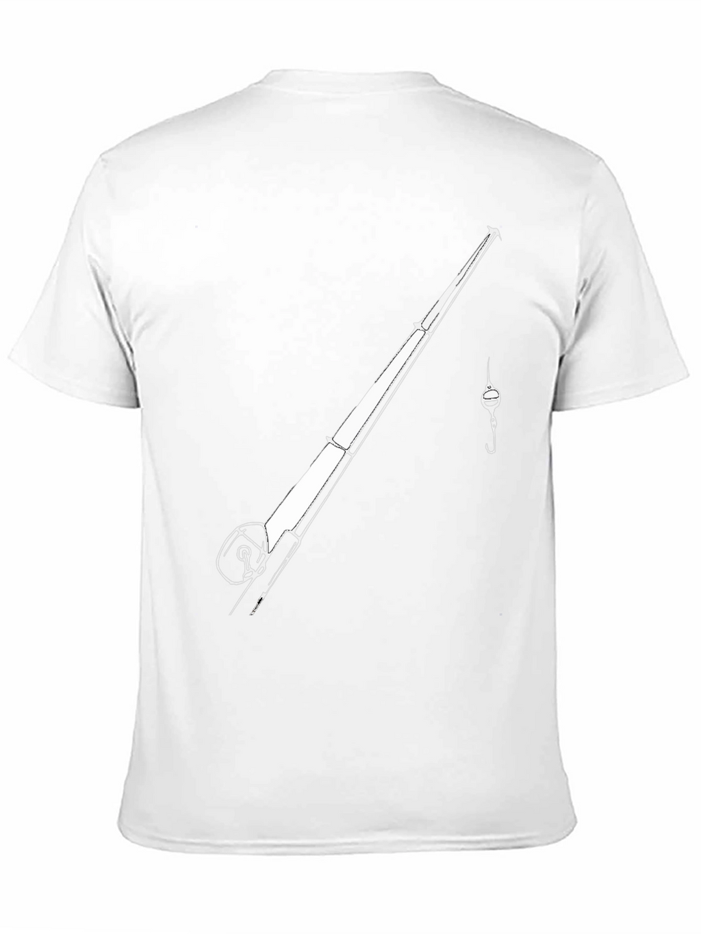 Fishing Rod Graphic Tee - Black Casual T-Shirt