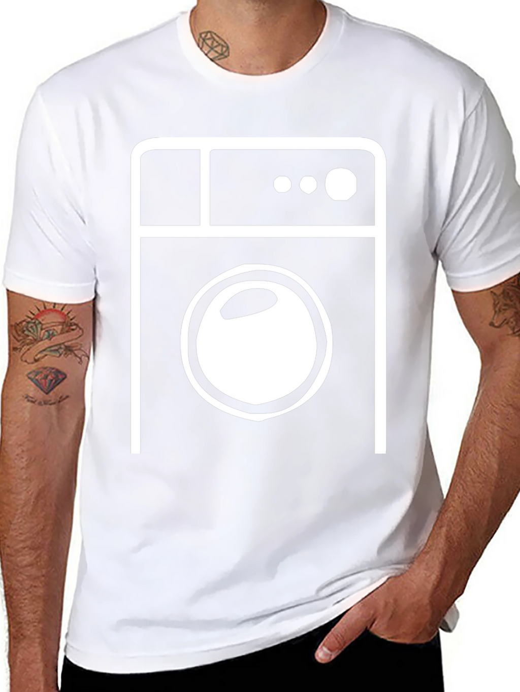 Washing Machine Graphic Tee - Stylish & Functional