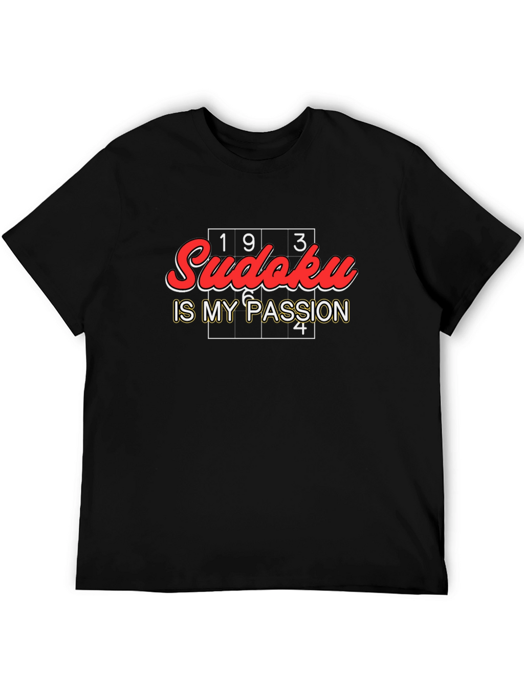 Sudoku Is My Passion Black Graphic Tee