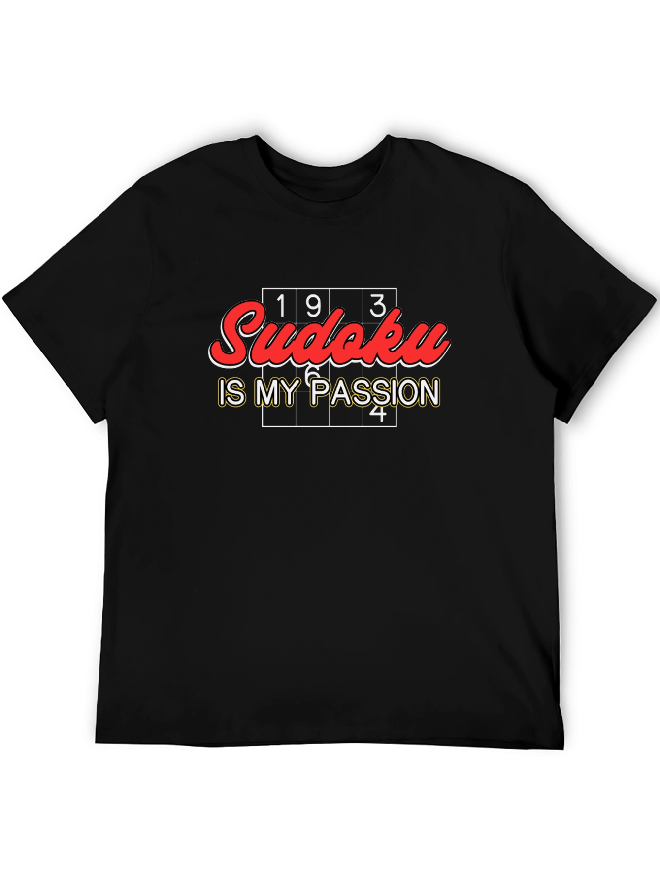 Sudoku Is My Passion Black Graphic Tee