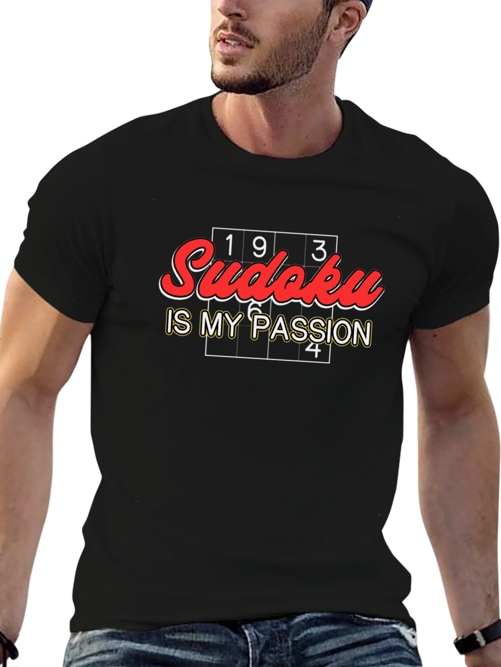 Sudoku Is My Passion Black Graphic Tee
