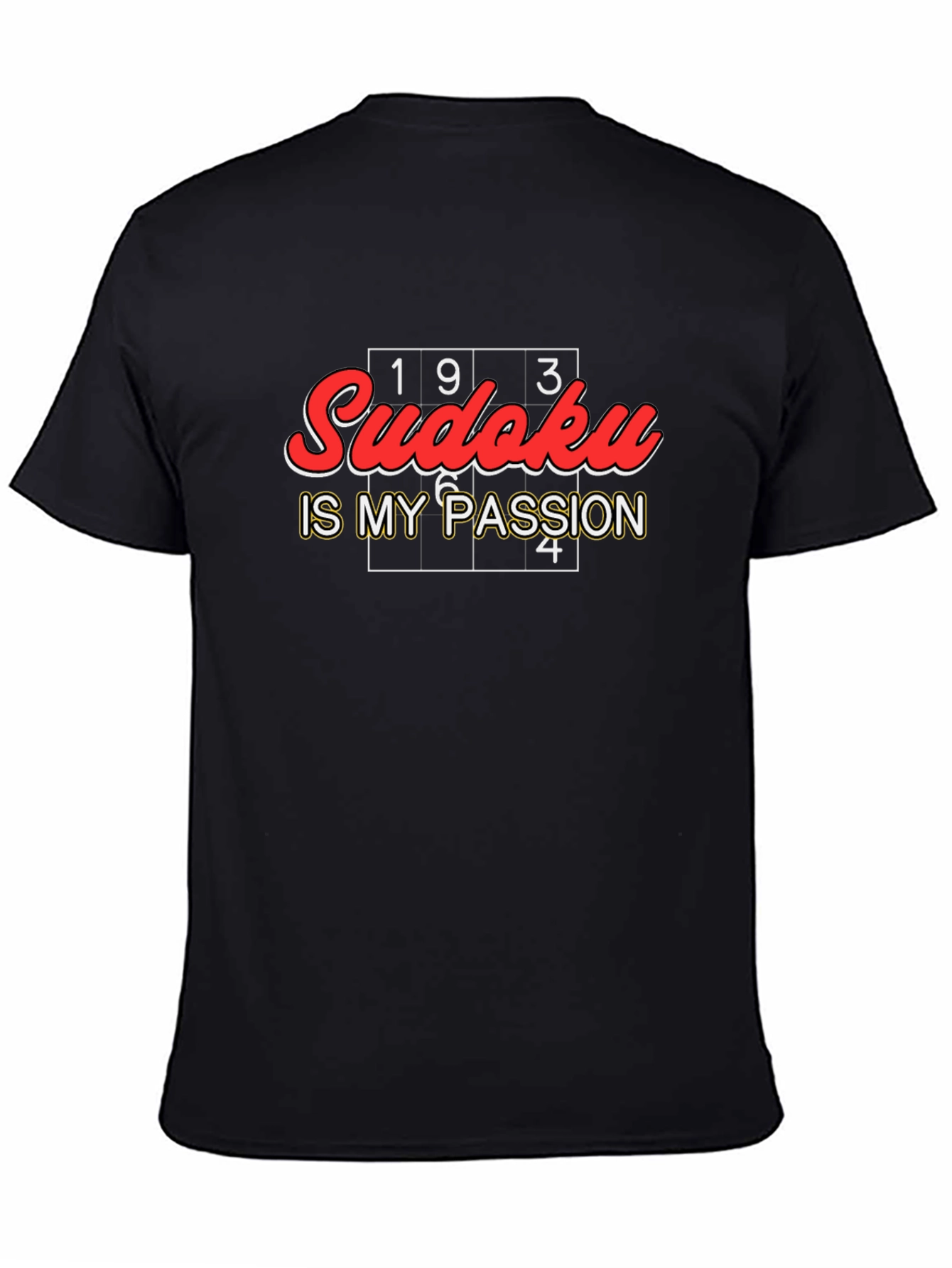 Sudoku Is My Passion Black Graphic Tee