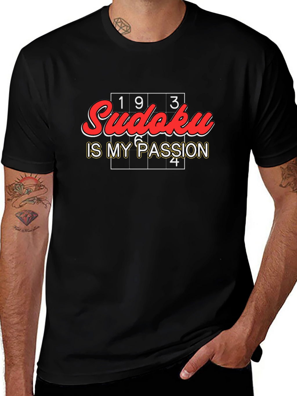 Sudoku Is My Passion Black Graphic Tee
