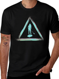 Paddleboarder Triangle Graphic Tee - Unisex Black T-Shirt