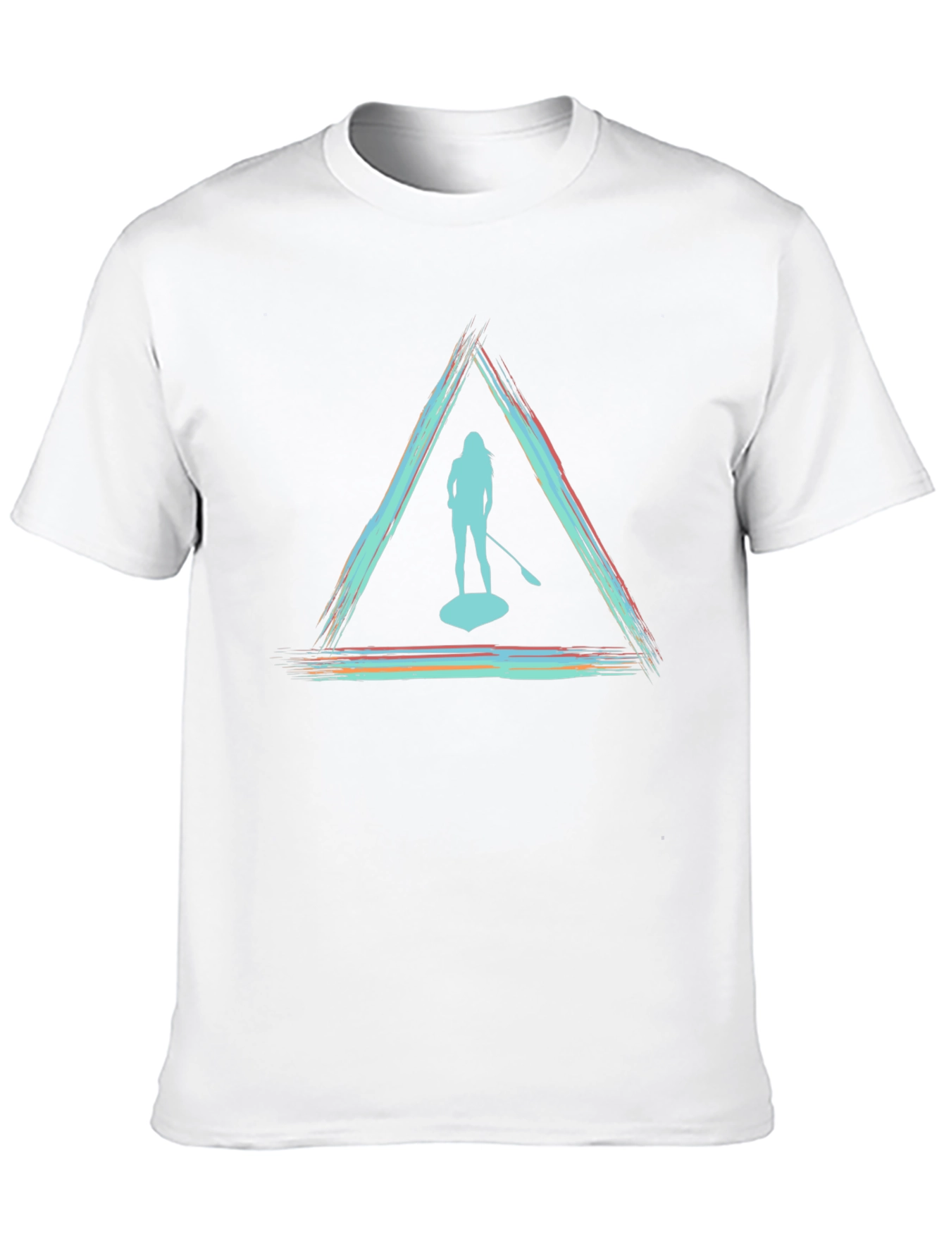 Paddleboarder Triangle Graphic Tee - Unisex Black T-Shirt