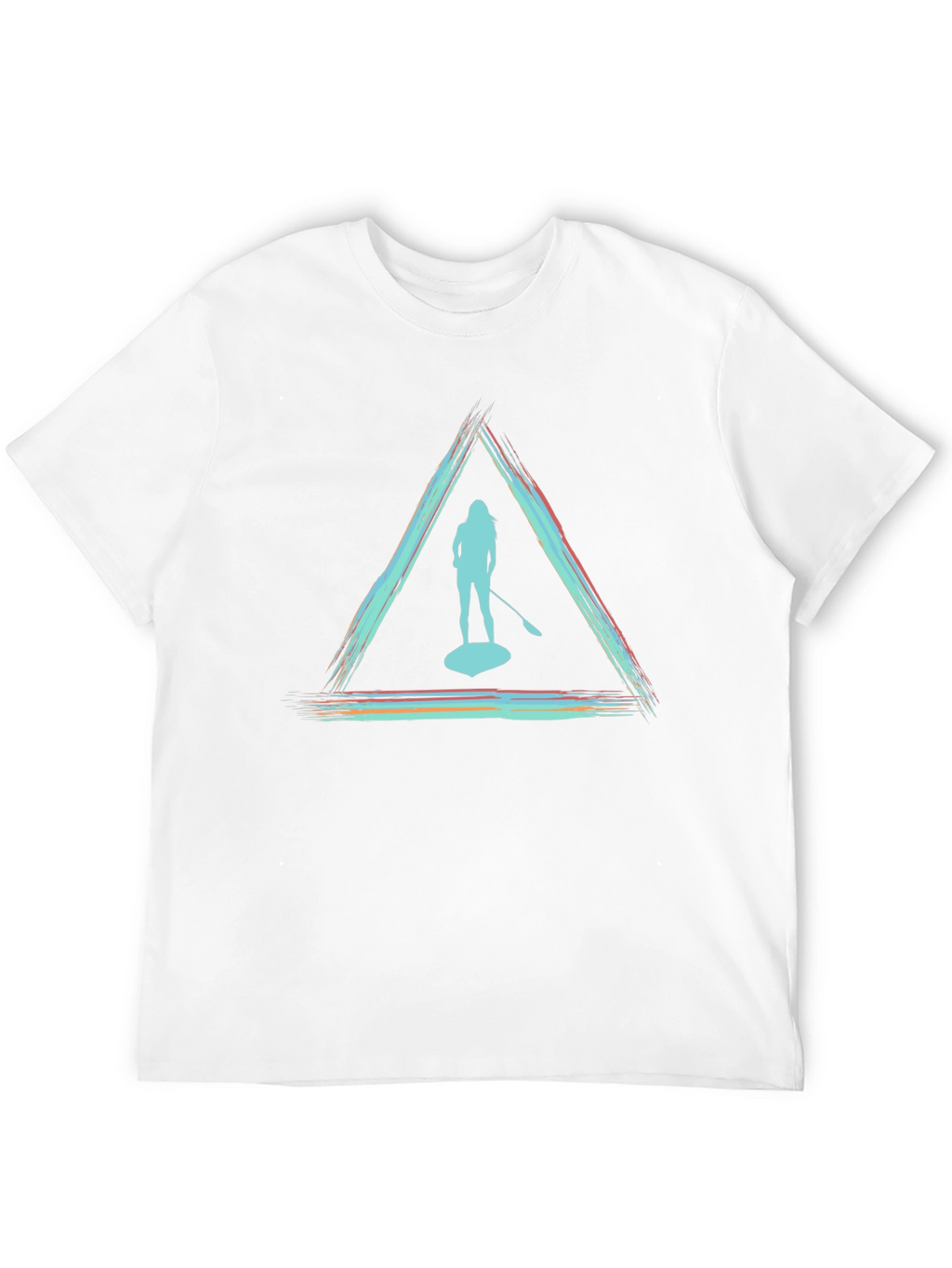 Paddleboarder Triangle Graphic Tee - Unisex Black T-Shirt