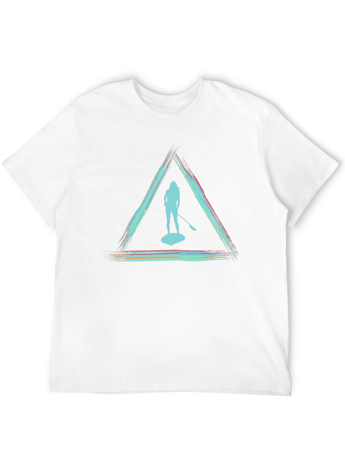 Paddleboarder Triangle Graphic Tee - Unisex Black T-Shirt