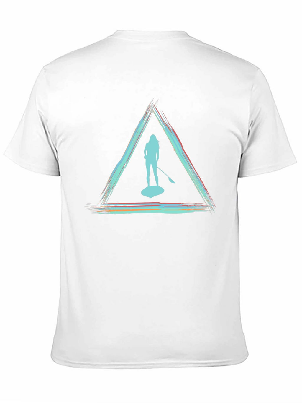 Paddleboarder Triangle Graphic Tee - Unisex Black T-Shirt