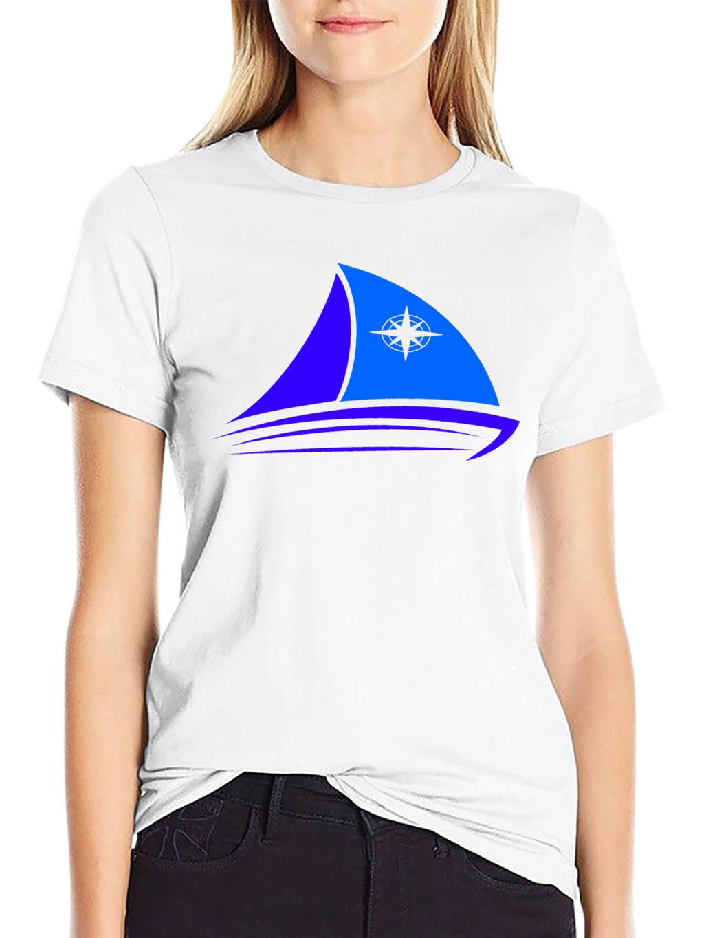 Nautical Sailboat Graphic Tee - Black