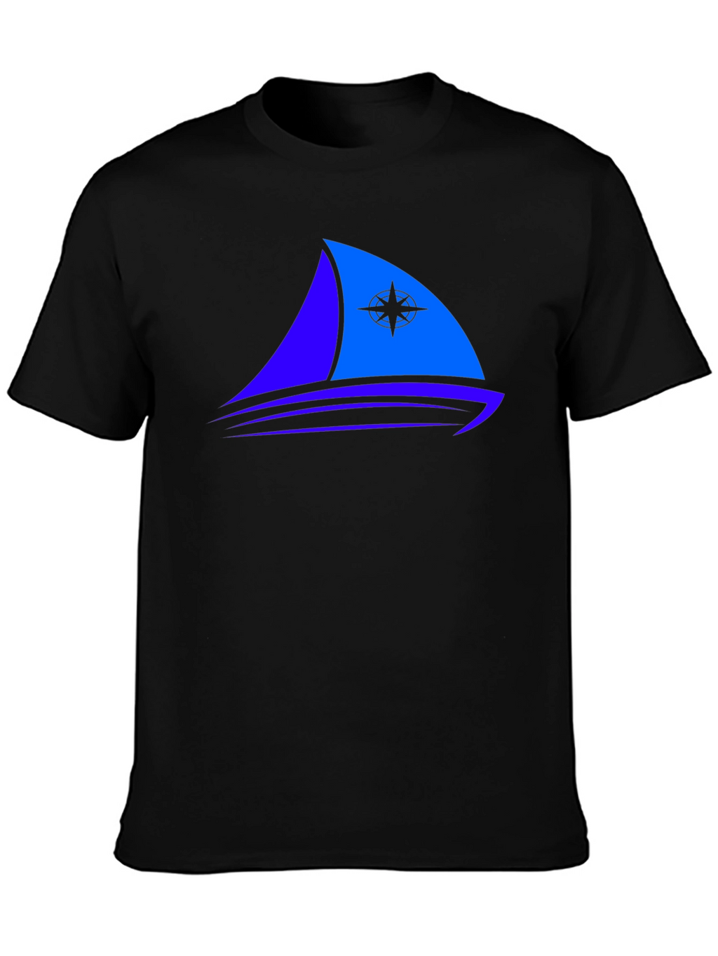 Nautical Sailboat Graphic Tee - Black