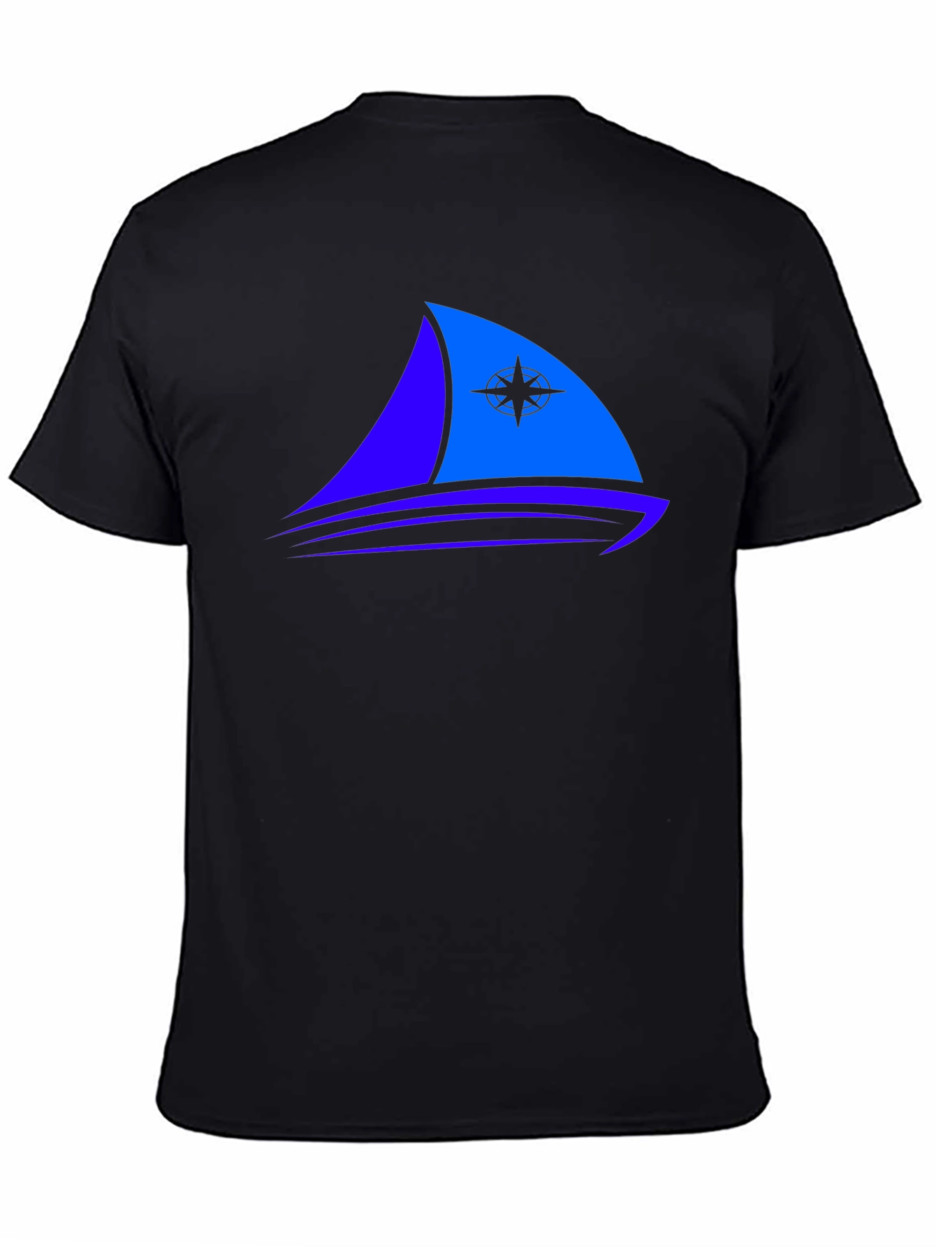 Nautical Sailboat Graphic Tee - Black