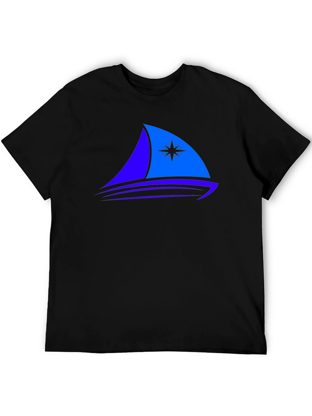Nautical Sailboat Graphic Tee - Black