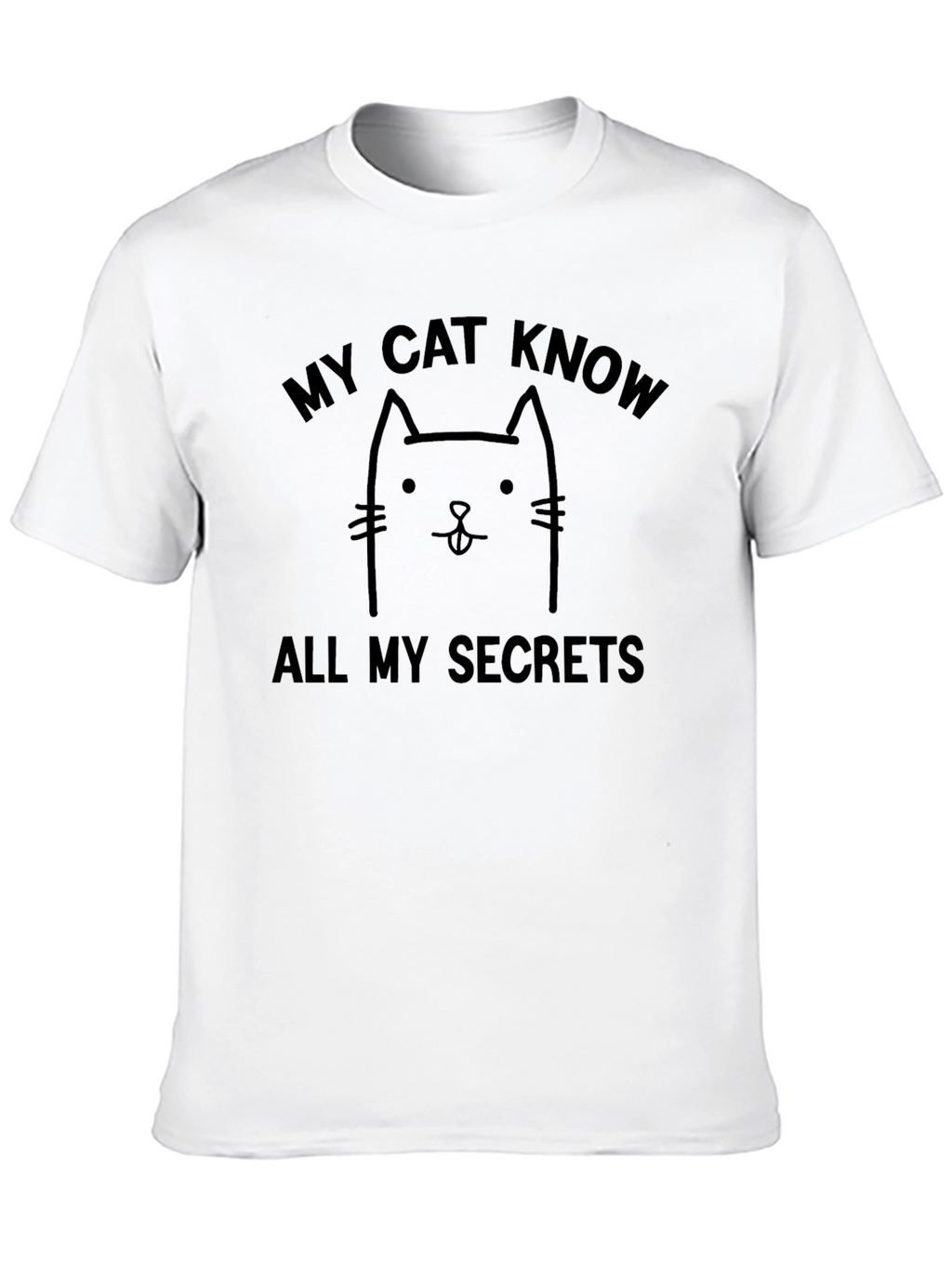 My Cat Knows All My Secrets Black Graphic Tee