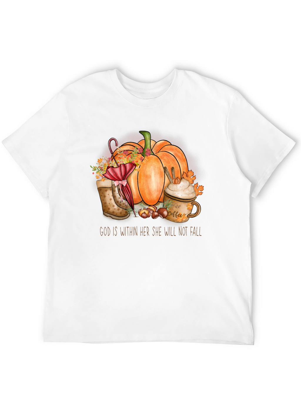 Fall Pumpkin T-Shirt - God is Within Her