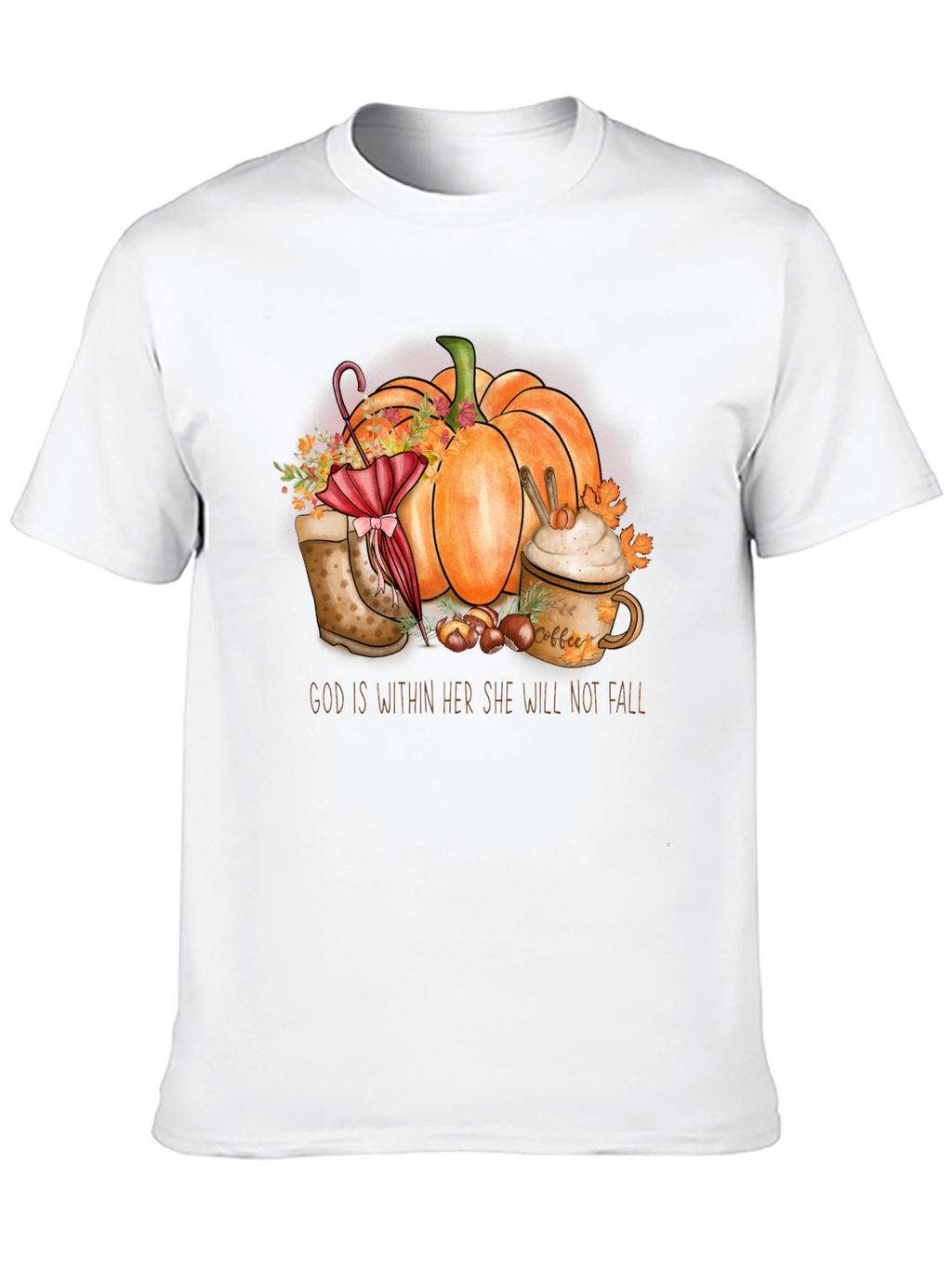Fall Pumpkin T-Shirt - God is Within Her