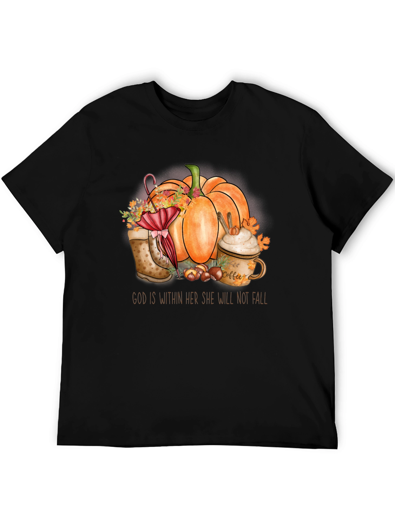 Fall Pumpkin T-Shirt - God is Within Her